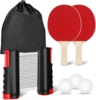 Profi Tischtennisschläger Set inkl. 2 Schläger, 6 Bälle und Versenkbar Tischtennisnetz