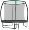 Songmics Trampolin mit Leiter, Sicherheitsnetz und gepolsterten Stangen, Stahl, Grün, Ø 244 cm