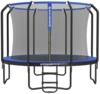 Songmics Trampolin mit Sicherheitsnetz und Leiter, gepolstertes Gestell, schwarz-dunkelblau, Ø 366cm