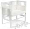 FabiMax 'BOXSPRING' Beistellbett weiß, inkl. Matratze 'COMFORT' und Nestchen 'Amelie' creme