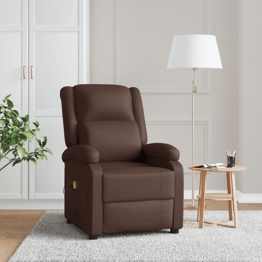 vidaXL Massagesessel Braun Kunstleder Bild 1