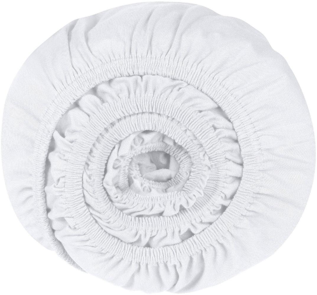Schiesser 'Flexi' Spannbettlaken mit Gummizug, Jersey / Elasthan, Weiß, 90x200 cm Bild 1