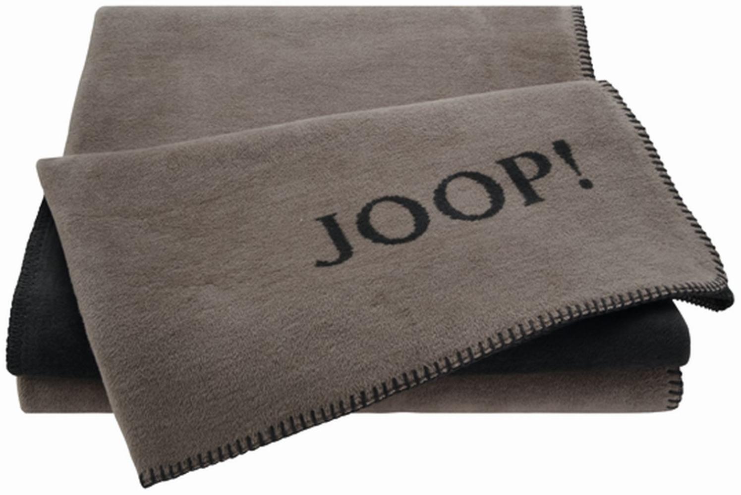 JOOP! 'Uni-Doubleface' Wohndecke, Baumwollmischgewebe, taupe / anthrazit, 150 x 200 cm Bild 1