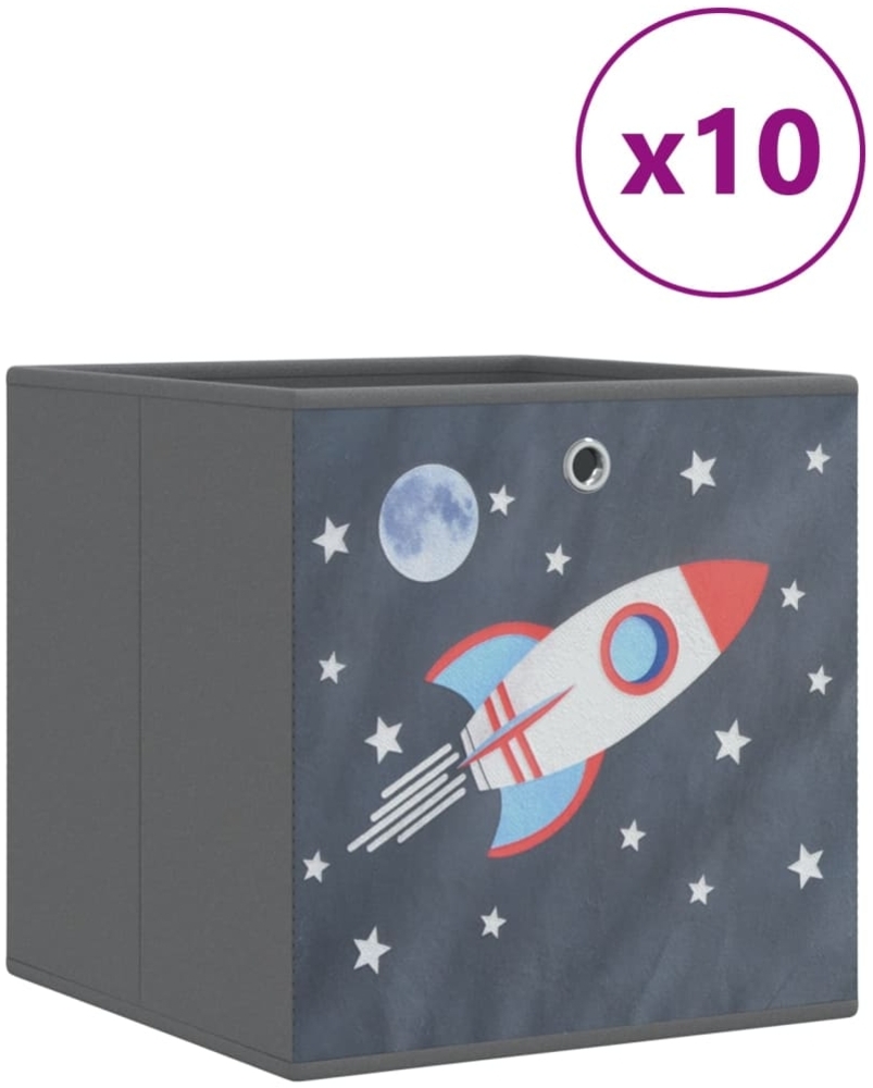 vidaXL Faltboxen 10 Stk. Grau 32x32x32 cm Vlies 4018988 Bild 1