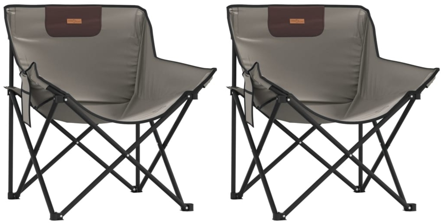 vidaXL Campingstühle 2 Stk. mit Tasche Klappbar Grau 366550 Bild 1