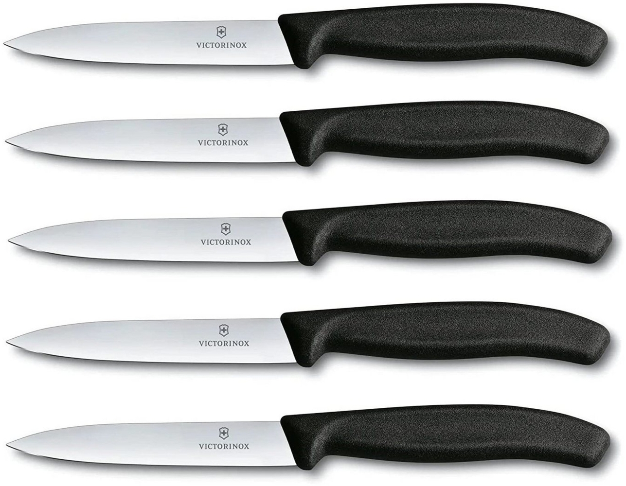 Victorinox | Swiss Classic Gemüsemesser Set | 10 cm Klinge | ideal für Tomaten & Gemüse | 5-teilig | schwarzer Griff | präzise & langlebig Bild 1