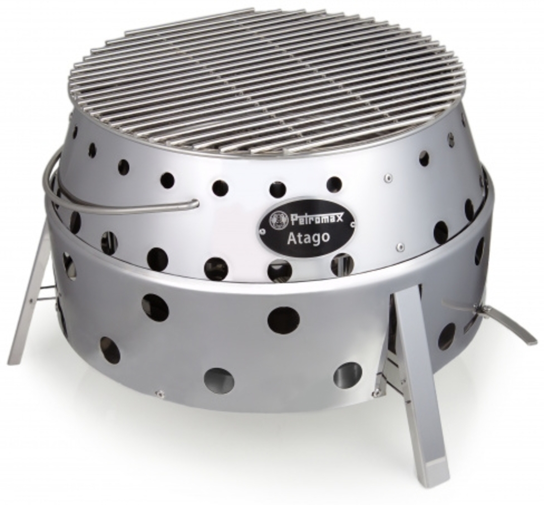 Petromax 'Atago' Feuerschale mit integriertem Grill, Edelstahl Silber, Ø 34 cm Bild 1