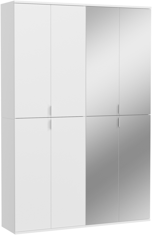 Garderobenschrank Set Projekt X VI - Weiß / Spiegelglas Bild 1