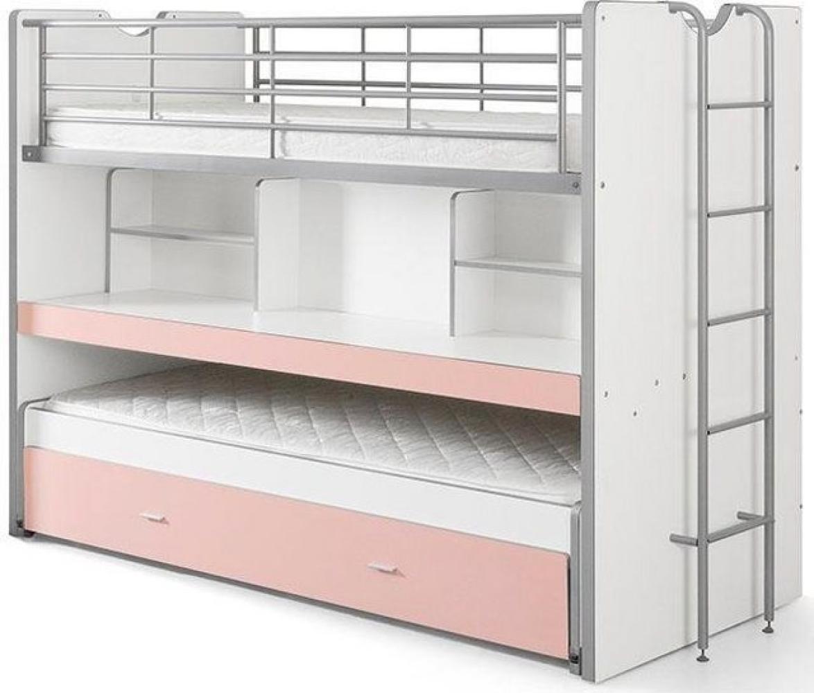 Vipack 'Bonny' Funktionsetagenbett weiß/rosa Bild 1