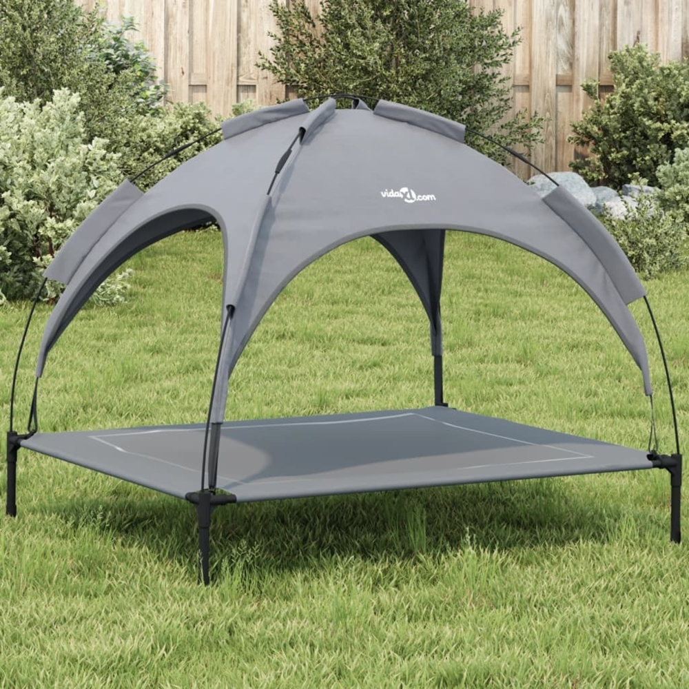 vidaXL Hundeliege mit Dach Anthrazit Oxford-Gewebe und Stahl 172599 Bild 1