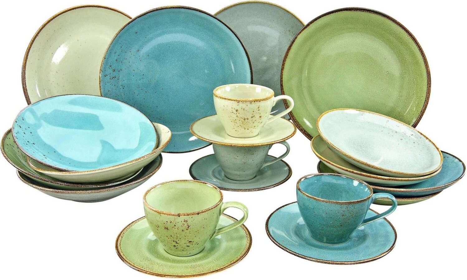 CreaTable 19924 Kombiservice Nature Collection für 4 Personen, Steinzeug, mehrfarbig (1 Set, 20-teilig) Bild 1