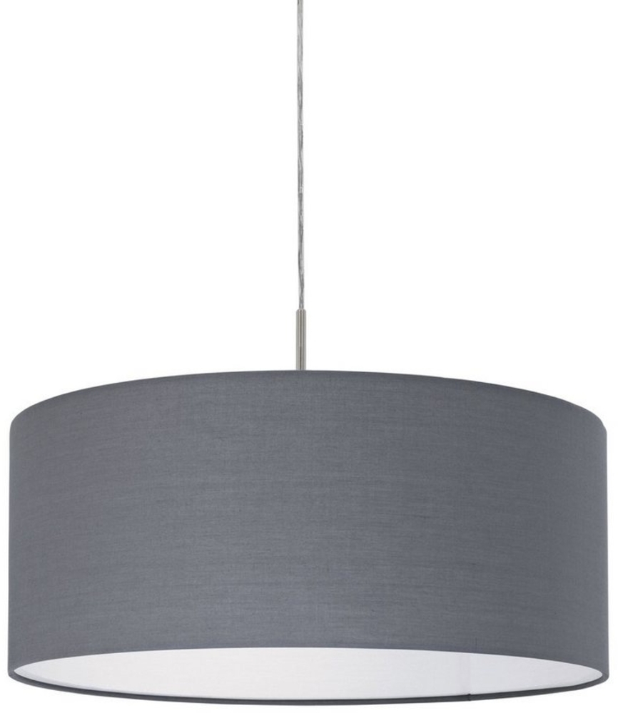 Eglo 31577 Hängeleuchte aus Textil PASTERI in nickel-matt und grau, Fassung E27 max. 1X60W Ø53 cm dimmbar Bild 1