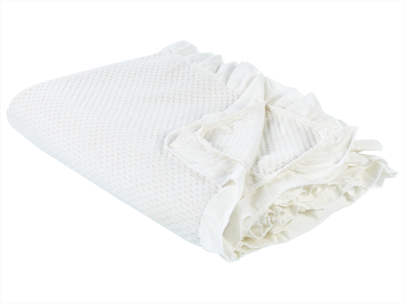 Tagesdecke HATTON Baumwolle 200 x 220 cm Cremeweiß Bild 1