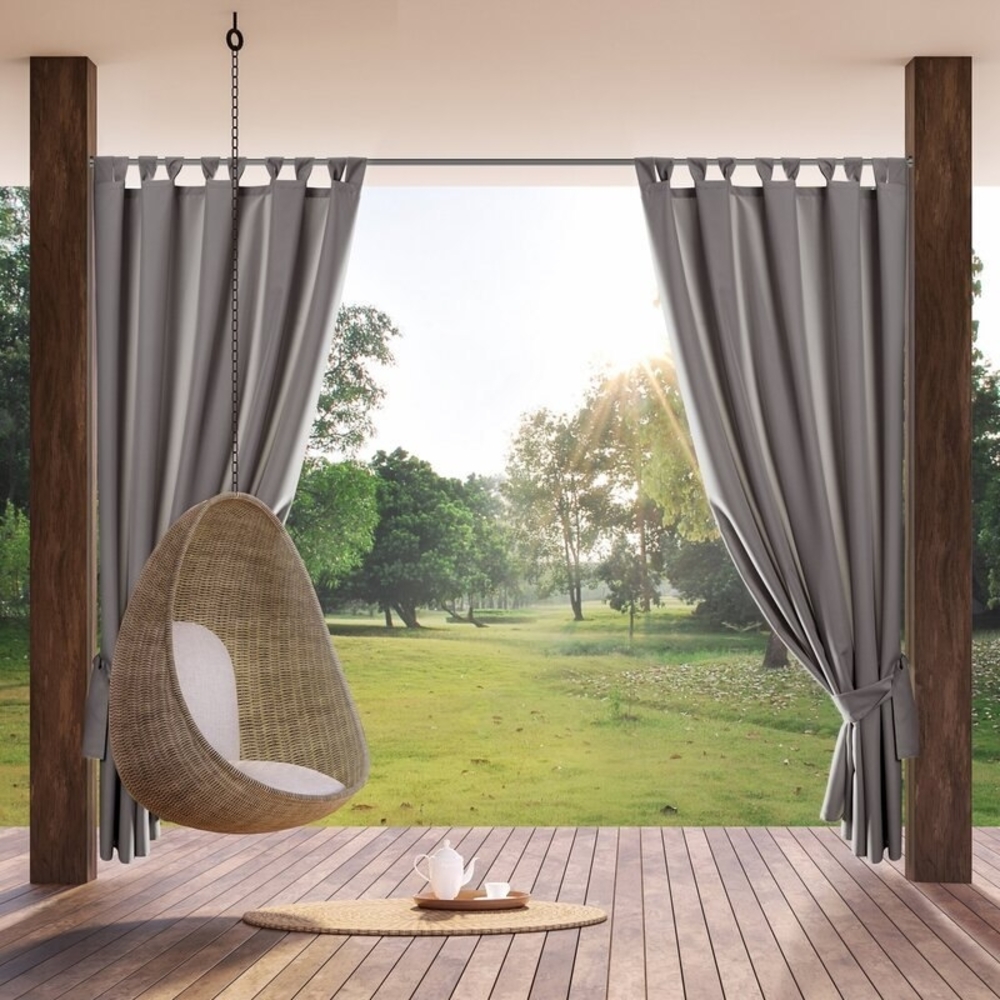 Terassenvorhang Outdoor Vorhang zum Garten Wasserfest stahl 155X260 Schlaufen Bild 1