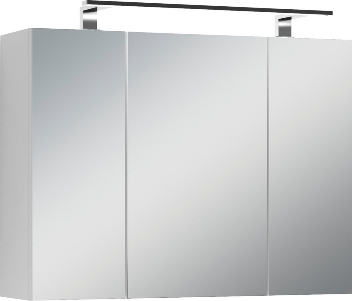byLiving 'Spree' Spiegelschrank mit Soft-Close-Funktion und LED-Beleuchtung, Holz weiß, 60 x 20 x 80 cm Bild 1