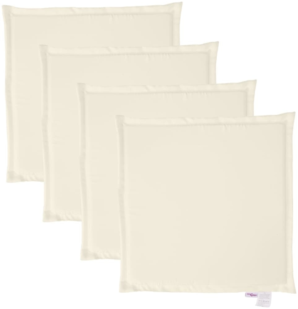 vidaXL Garten-Sitzkissen, quadratisch, 4 Stück, Polyester creme, 45 x 45 x 2 cm Bild 1