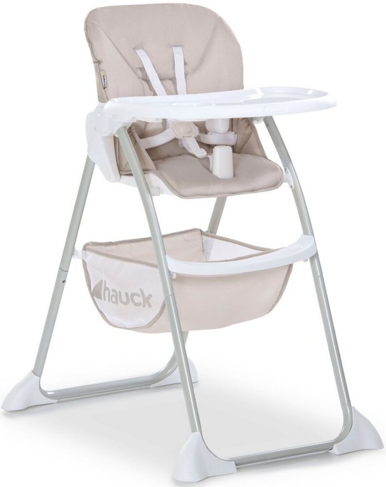 Hauck Kinder Hochstuhl Sit N Fold ab 6 Monate bis 15 kg, Klappbarer Hochstuhl, mit Tisch, Einhändig Verstellbare Rückenlehne, Ultra Leicht, Großer Korb, Beige Bild 1