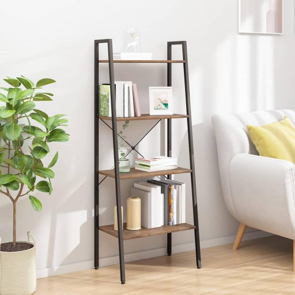 vidaXL Standregal 4 Böden Dunkelbraun und Schwarz 56x35x140 cm 336365 Bild 1