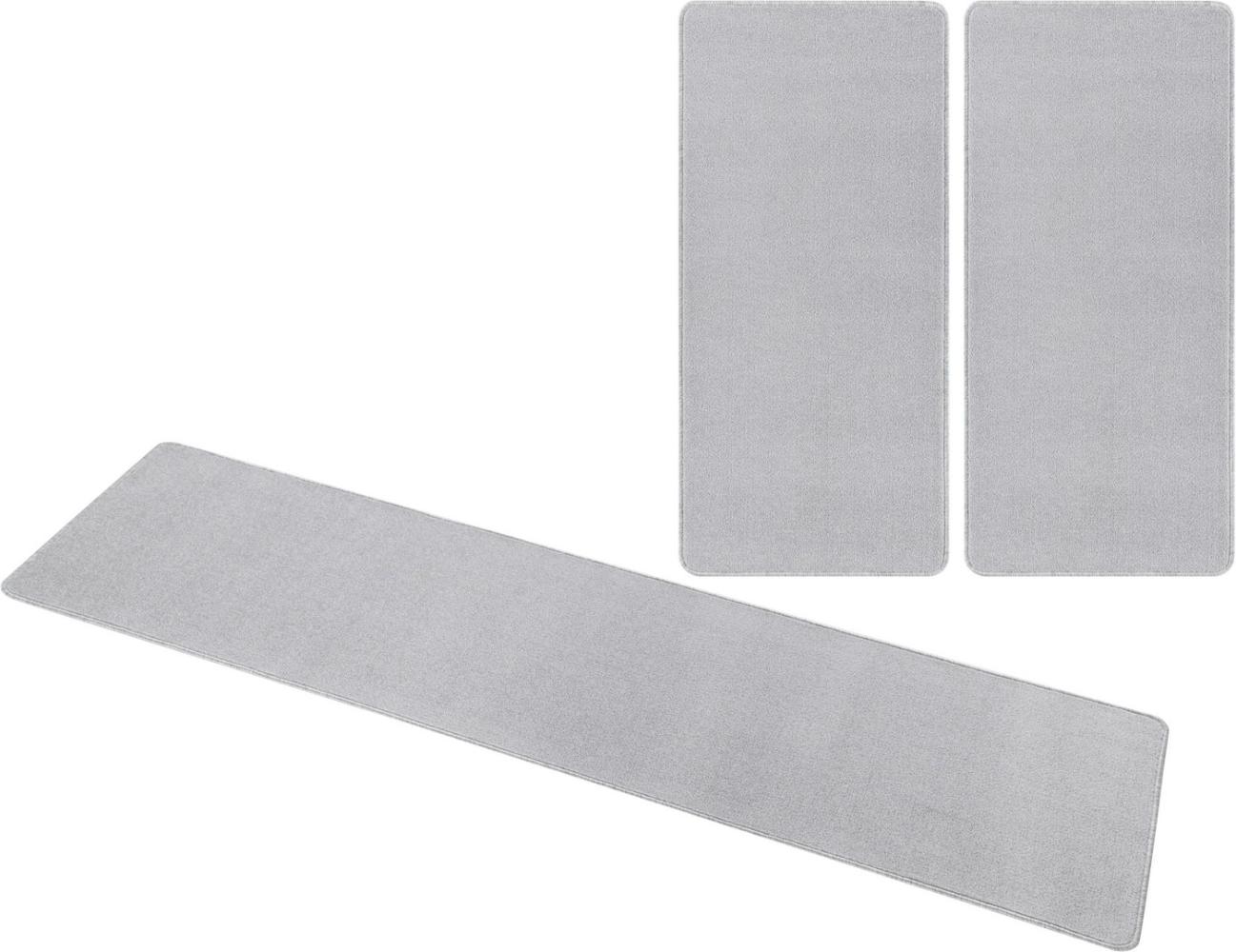 Bettumrandung Nasty Floor | Bettvorleger 3er Set - silber - 70x140/70x140/70x240 cm Bild 1