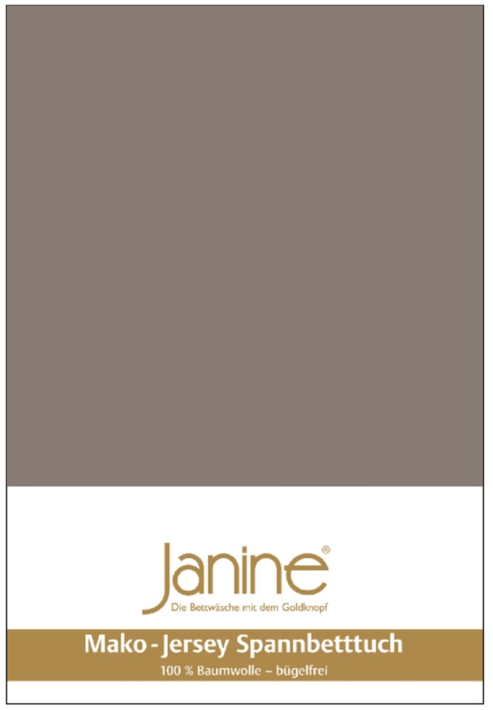 Janine Mako Jersey Spannbetttuch Bettlaken 90 x 190 cm - 100 x 200 cm OVP 5007 57 taupe Bild 1