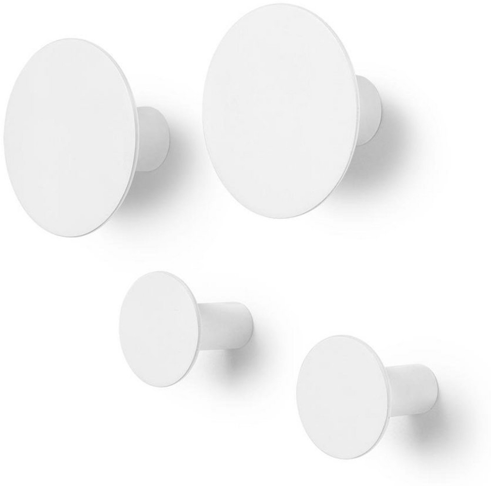 Blomus PONTO Set 4 Wandhaken, Haken, Garderobenhaken, Polystone, lily white, 65798 Bild 1