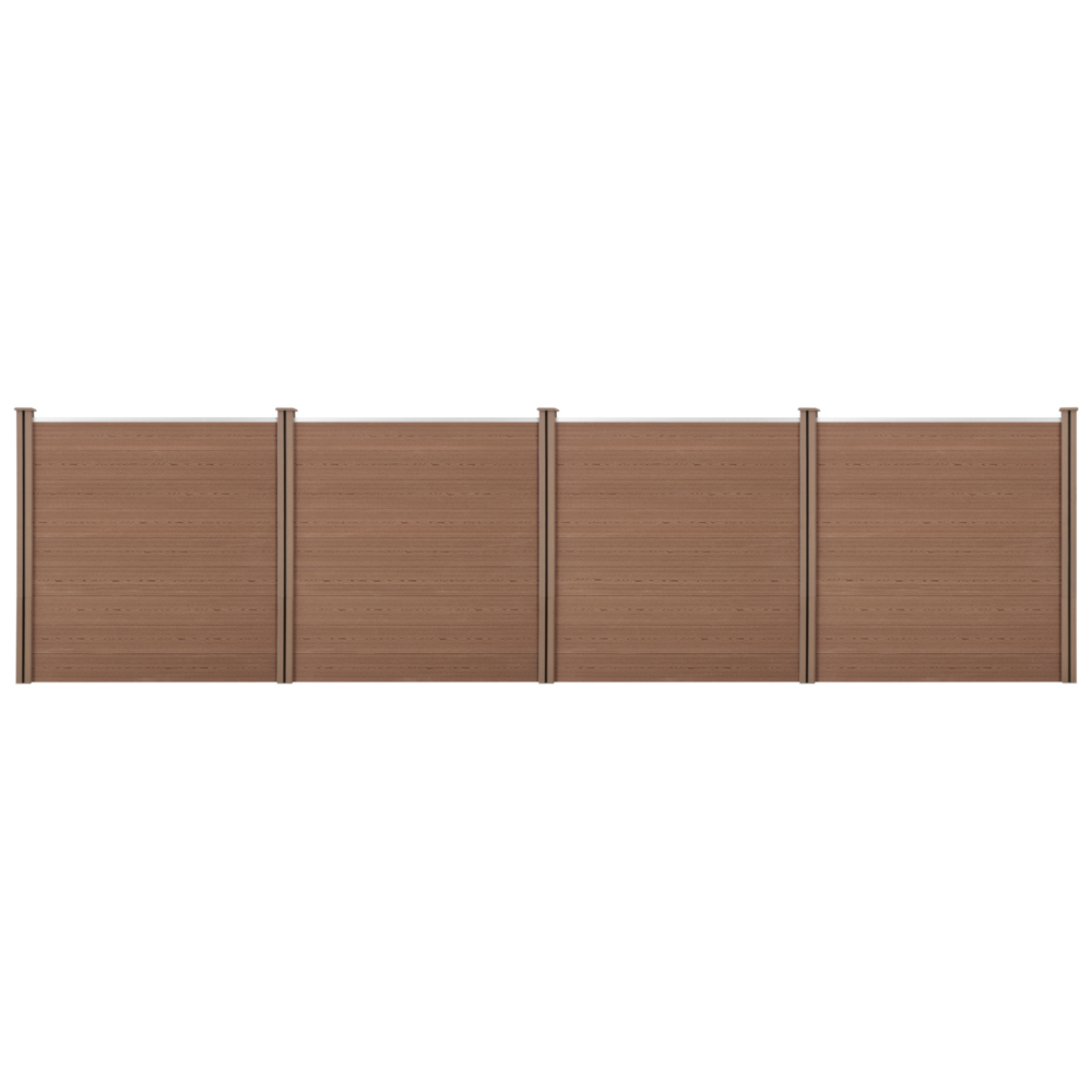 Gartenzaun Getafe WPC mit Pfosten 183x705 cm Braun neu. holz Bild 1
