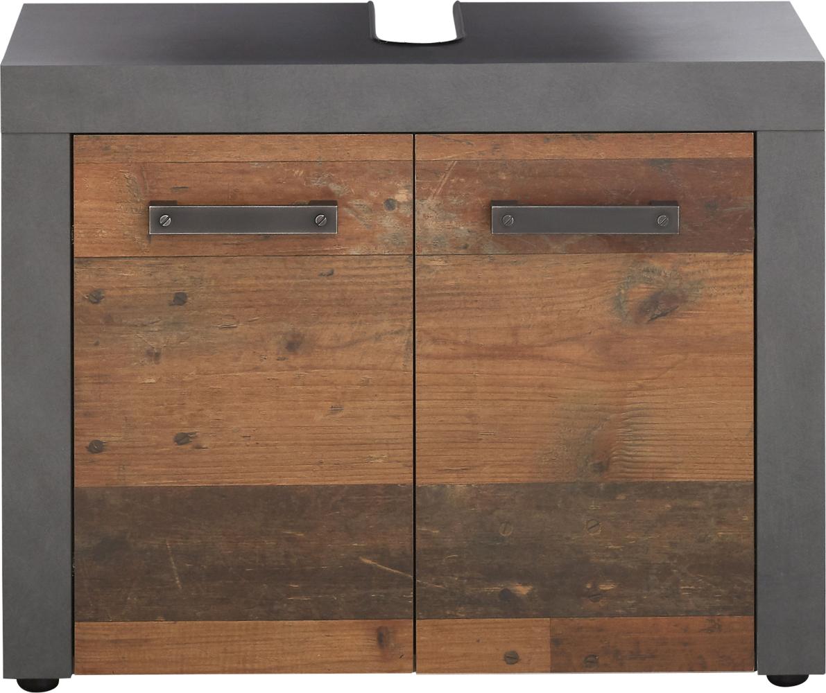 Trendteam 'Cancun' Waschbeckenunterschrank, Holz, 72 x 56 x 34 cm, Old Used Wood / Matera grau Bild 1