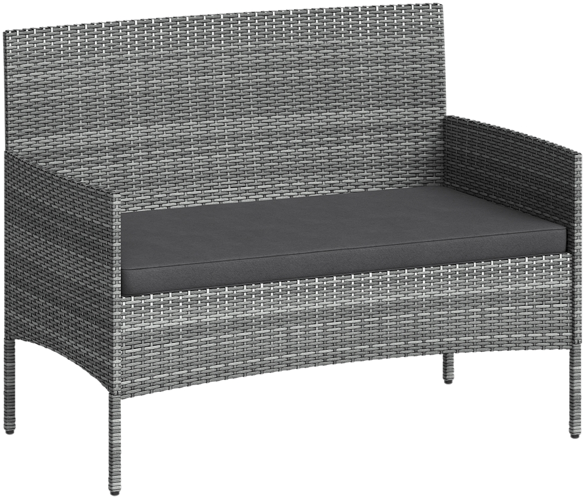 STEELSØN 'Thalora' Gartensofa 2er-Sitzer, inkl. Kissen, grau-meliert/anthrazit, 82x57x103 cm, aus Polyrattan Bild 1