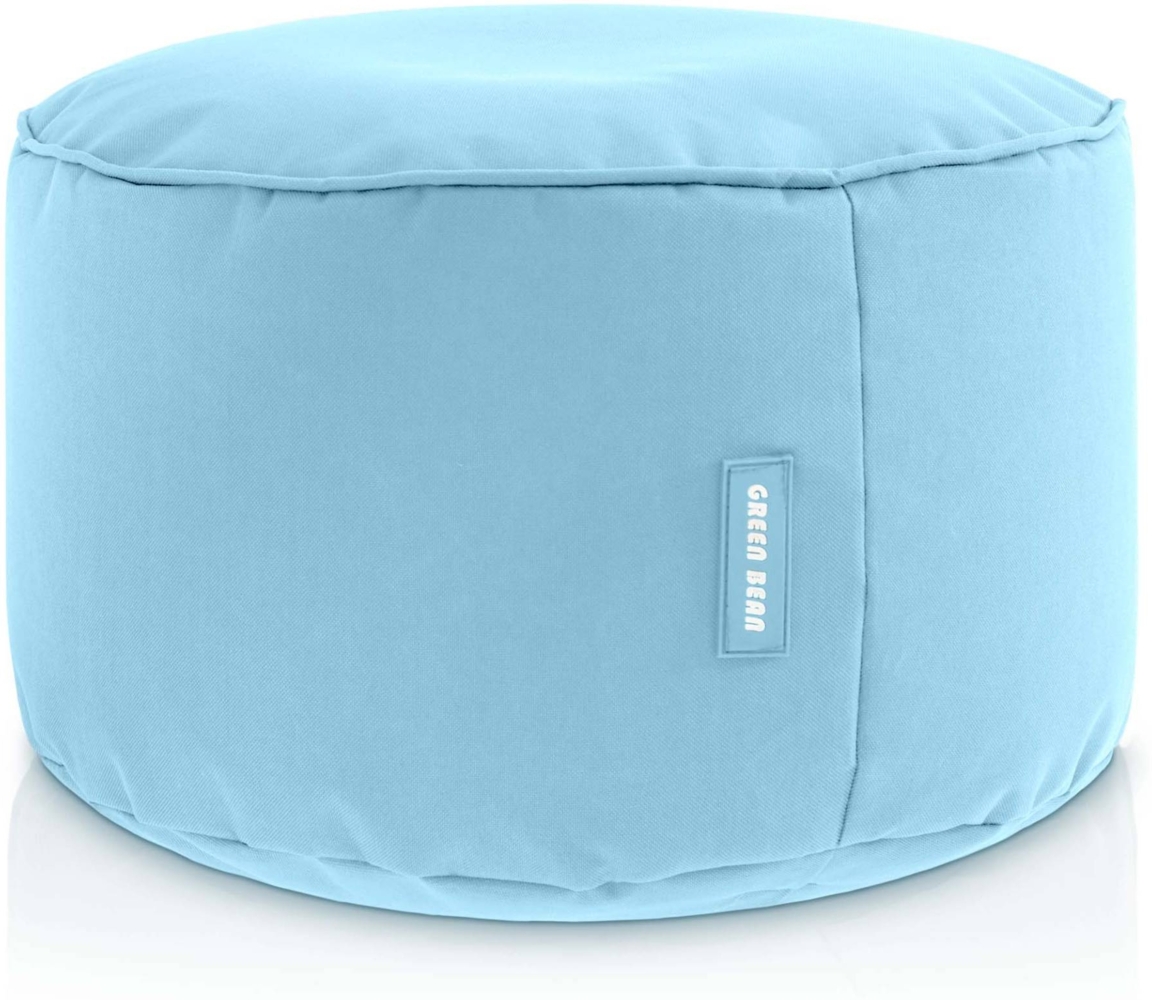 Green Bean® Sitzsack-Hocker 45x25cm mit EPS-Perlen Füllung - Sitz-Pouf für Sitzsäcke - Sitzhocker für Kinder und Erwachsene - Hellblau Bild 1