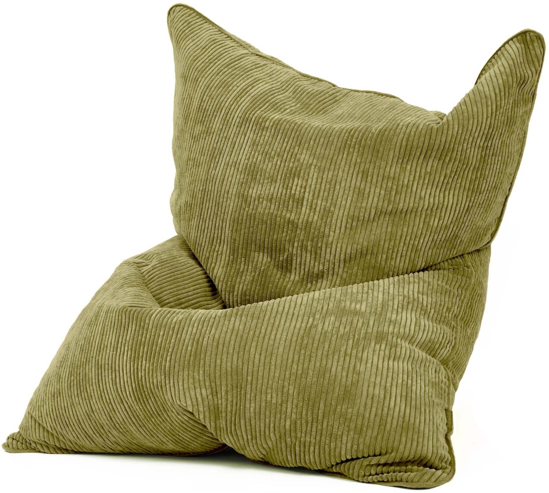 Green Bean® XXL Sitzsack 370 Liter waschbar, Cordstoff / EPS-Perlen Füllung grün, 25 x 180 x 140 cm Bild 1