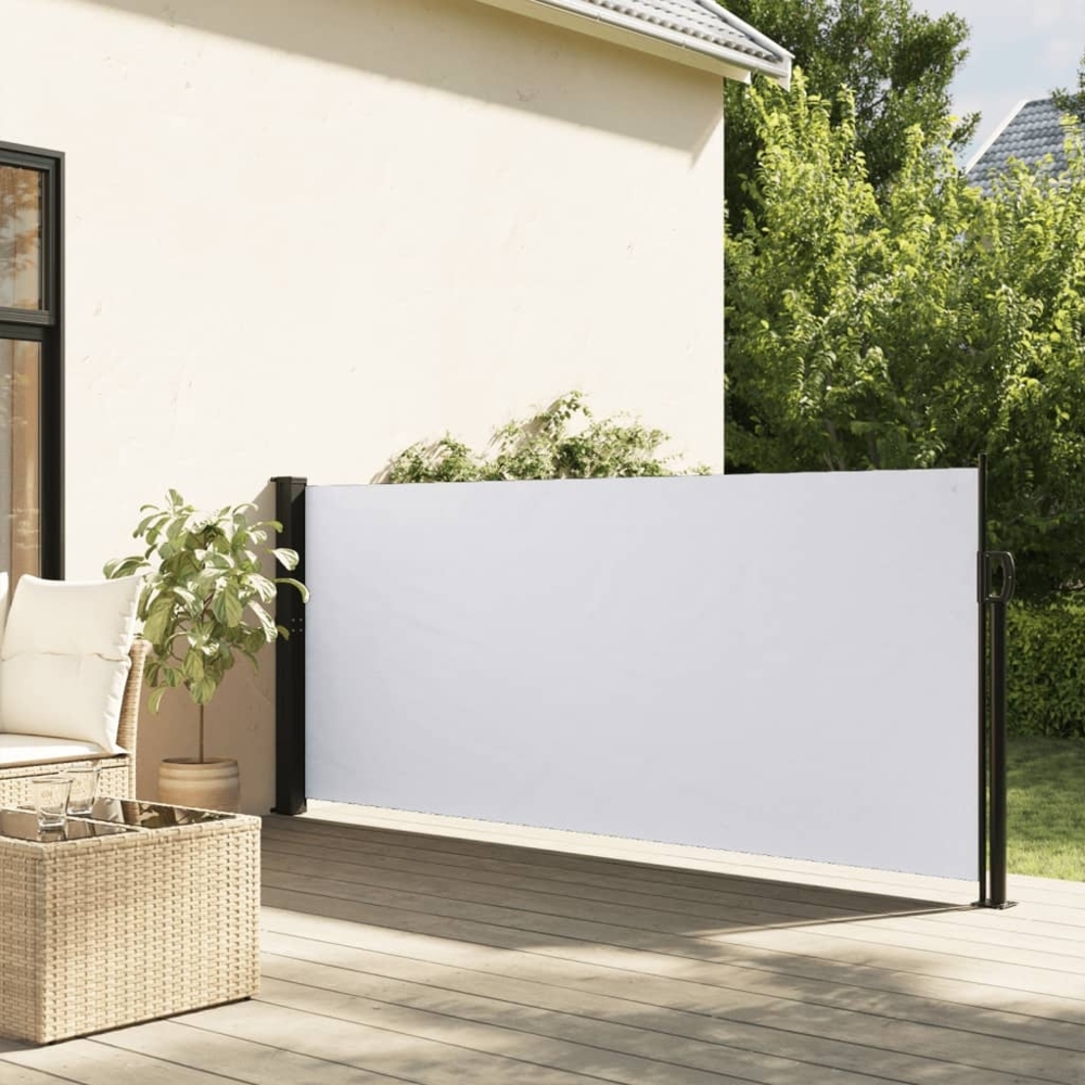 vidaXL Seitenmarkise Ausziehbar Weiß 140x600 cm 4004511 Bild 1