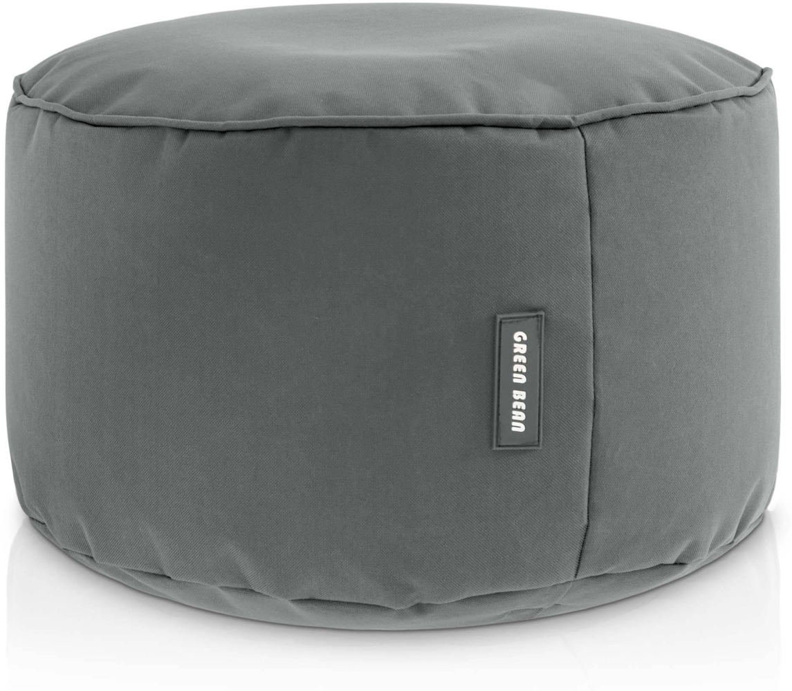 Green Bean® Sitzsack-Hocker 45x25cm mit EPS-Perlen Füllung - Sitz-Pouf für Sitzsäcke - Sitzhocker für Kinder und Erwachsene - Grau Bild 1