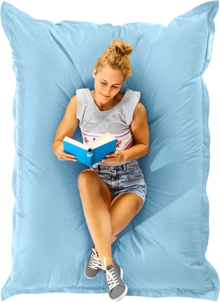 Green Bean® Outdoor Sitzsack, waschbar & wetterfest, Polyester-PVC-Stoff, Pastell Hellblau, 140x180 cm, 380 Liter Bild 1