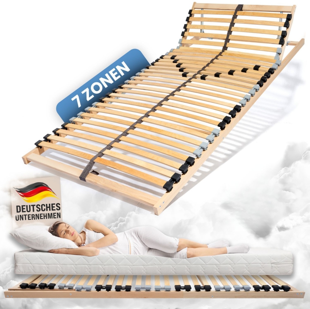 Coemo Lattenrost ERGO K 7-Zonen 100x190 cm Kopfteil verstellbar, Selbstbausatz Bild 1