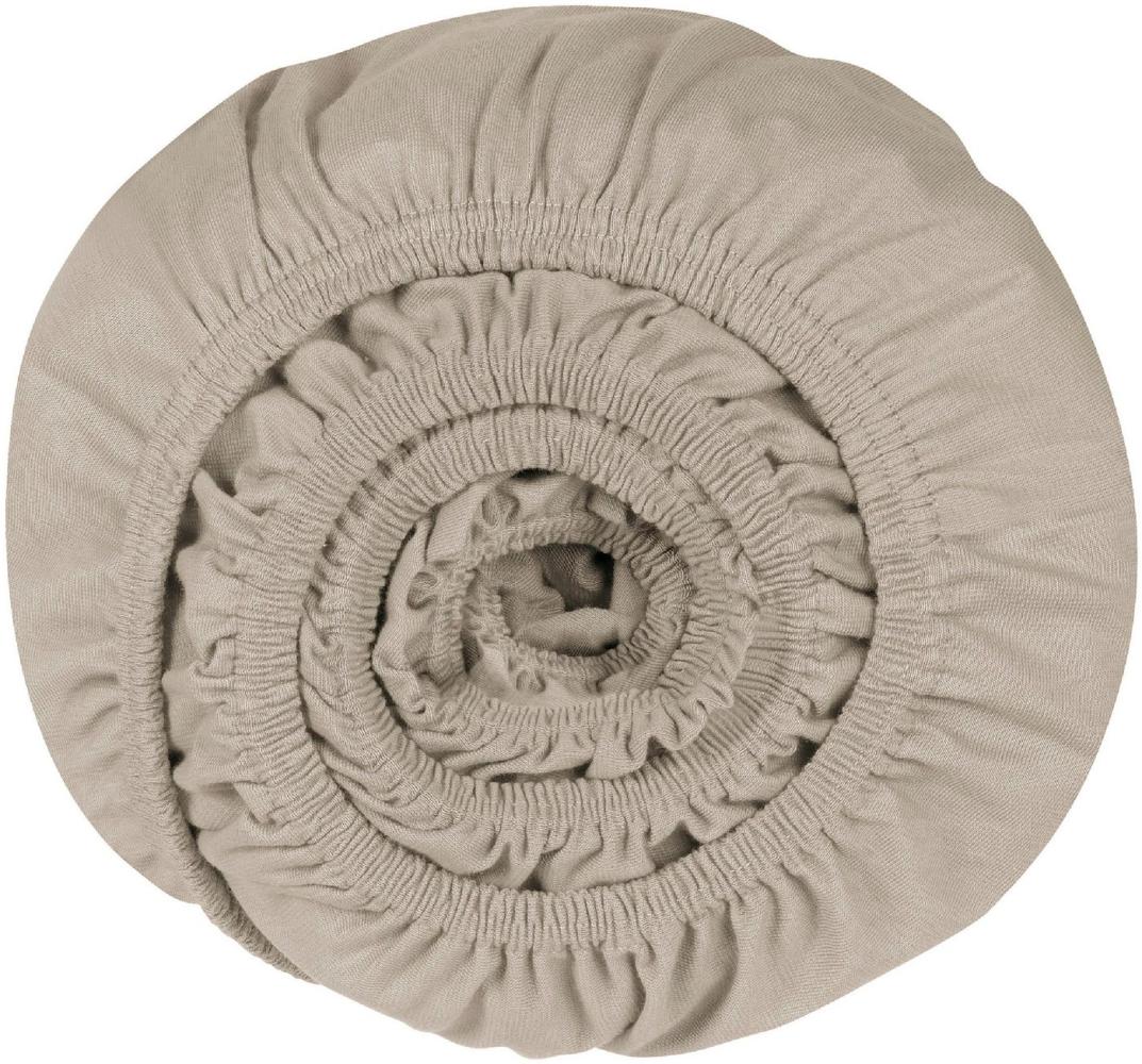 Schiesser 'Flexi' Spannbettlaken mit Gummizug, Jersey / Elasthan, Silber, 140x200 cm Bild 1