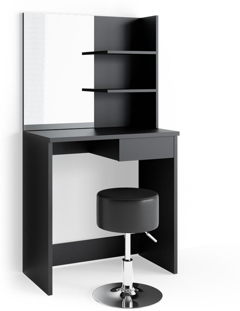Vicco Schminktisch Dekos Frisiertisch Kommode Frisierkommode Spiegel Schwarz inklusive Hocker Bild 1
