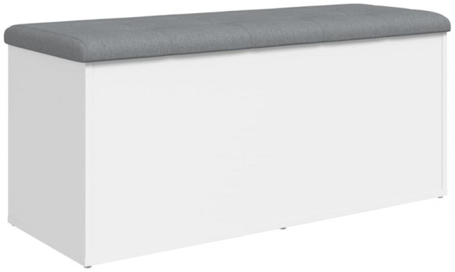 Sitzbank mit Stauraum, Holzwerkstoff, Weiß, 102 x 42 x 45 cm Bild 1