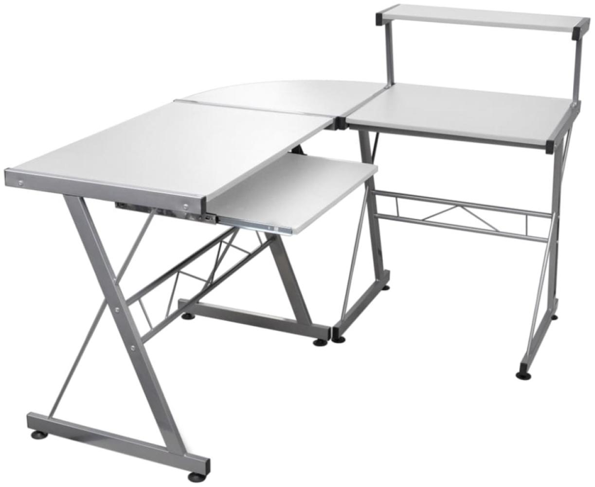 Eck-Computertisch Holzwerkstoff, Weiß, 132 x 112 x 99 cm Bild 1