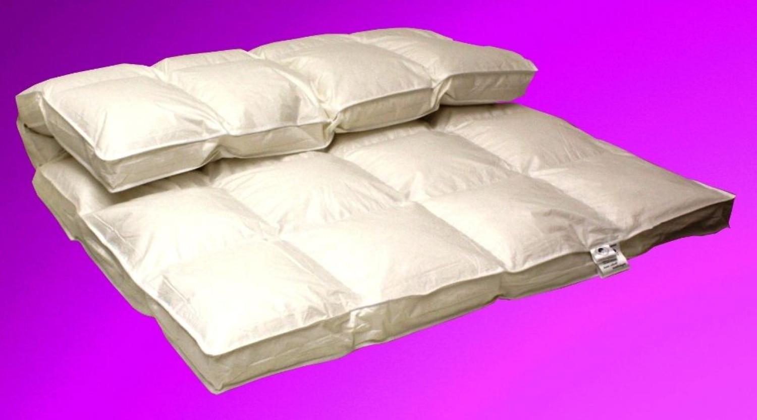 Betten Hofmann Premium 8 cm Winter Hochsteg Daunendecke 4x6 Außensteg 135x200 Naturprodukt Bild 1
