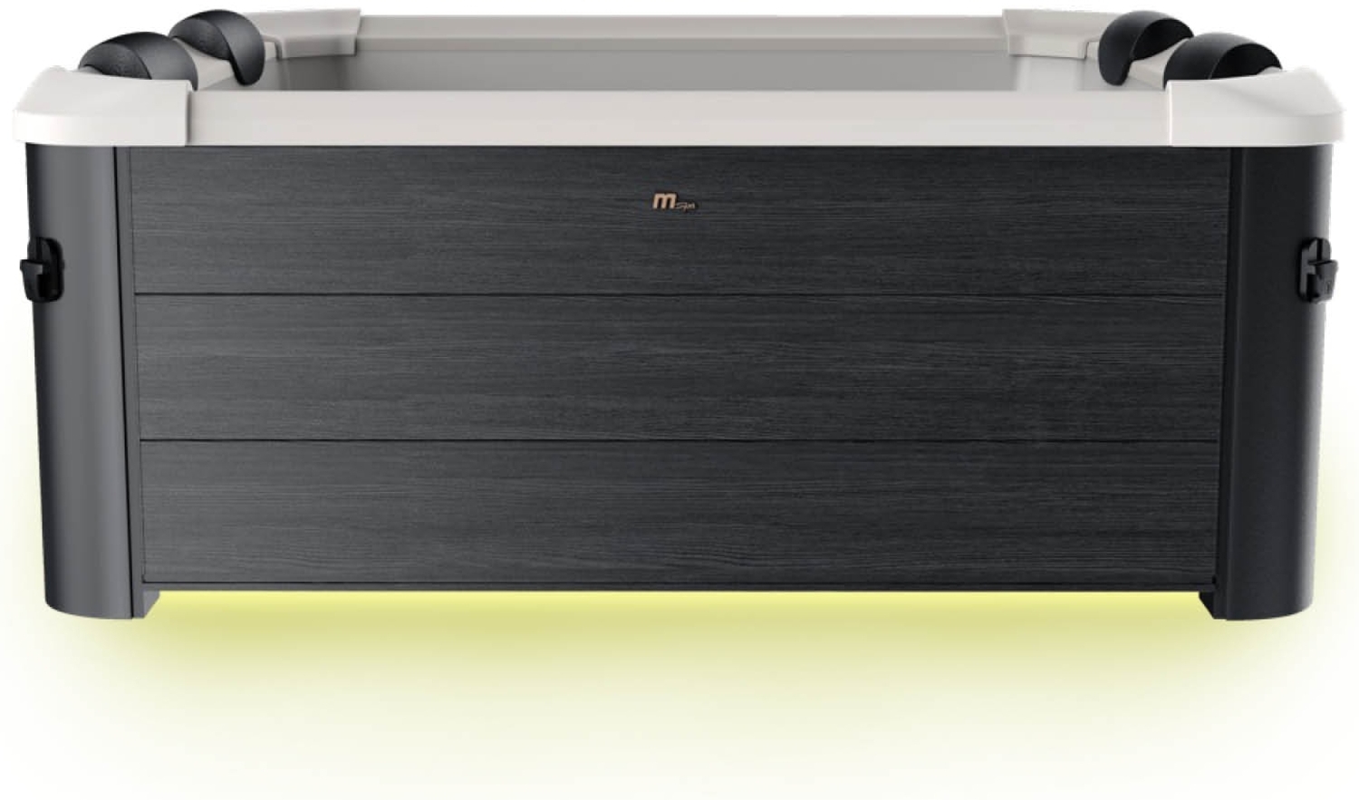BRAST Whirlpool 'MSpa Oslo', 160 x 160 x 65 cm, mit fester Außenwand, LED-Beleuchtung (20 Farben), für 6 Personen, 120 Massagedüsen, ganzjähriger Einsatz, winterfest, für Indoor & Outdoor Bild 1