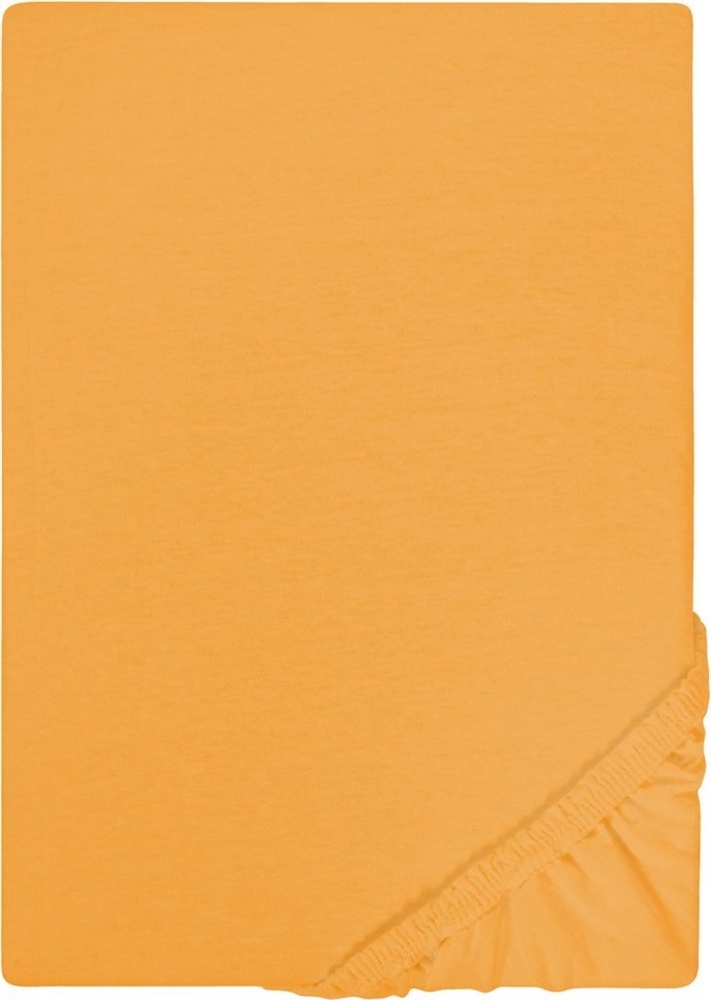 Biberna Jersey-Spannbetttuch, 100 % Baumwolle, Safran, 1x 90x190 cm - 100x200 cm Bild 1