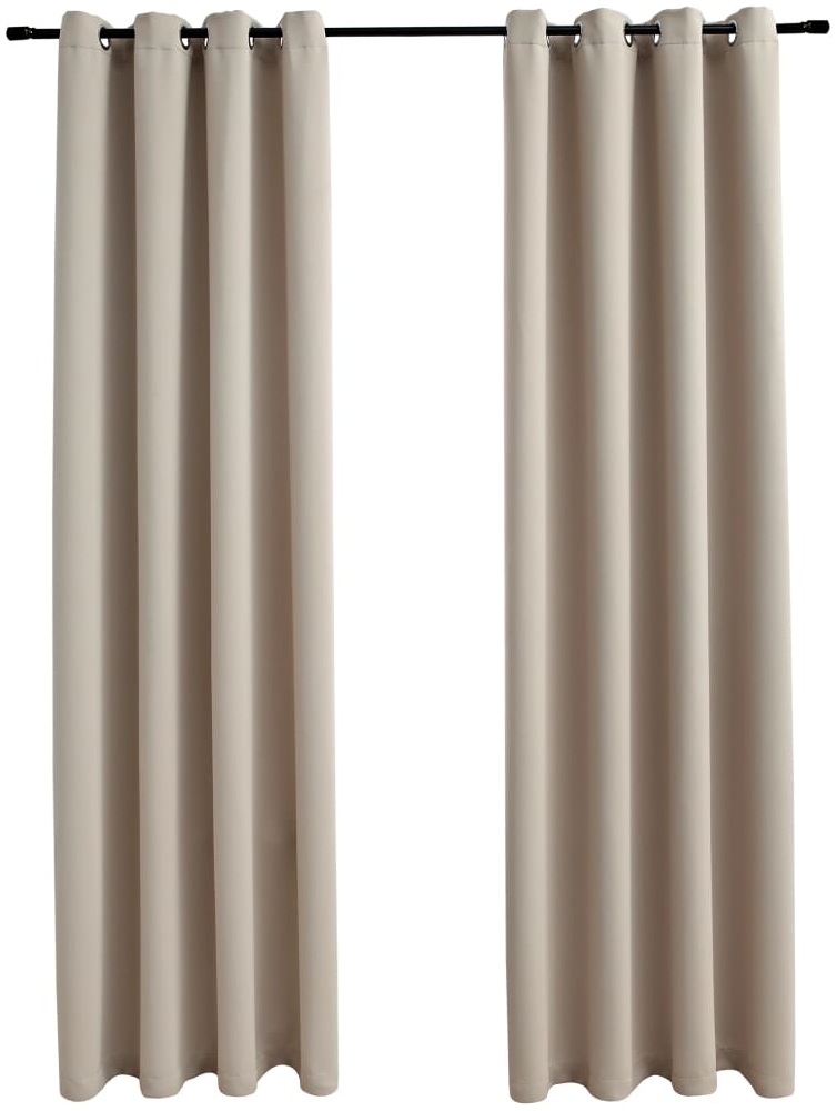 vidaXL Verdunkelungsvorhänge mit Metallösen 2 Stk. Beige 140x245 cm 134444 Bild 1