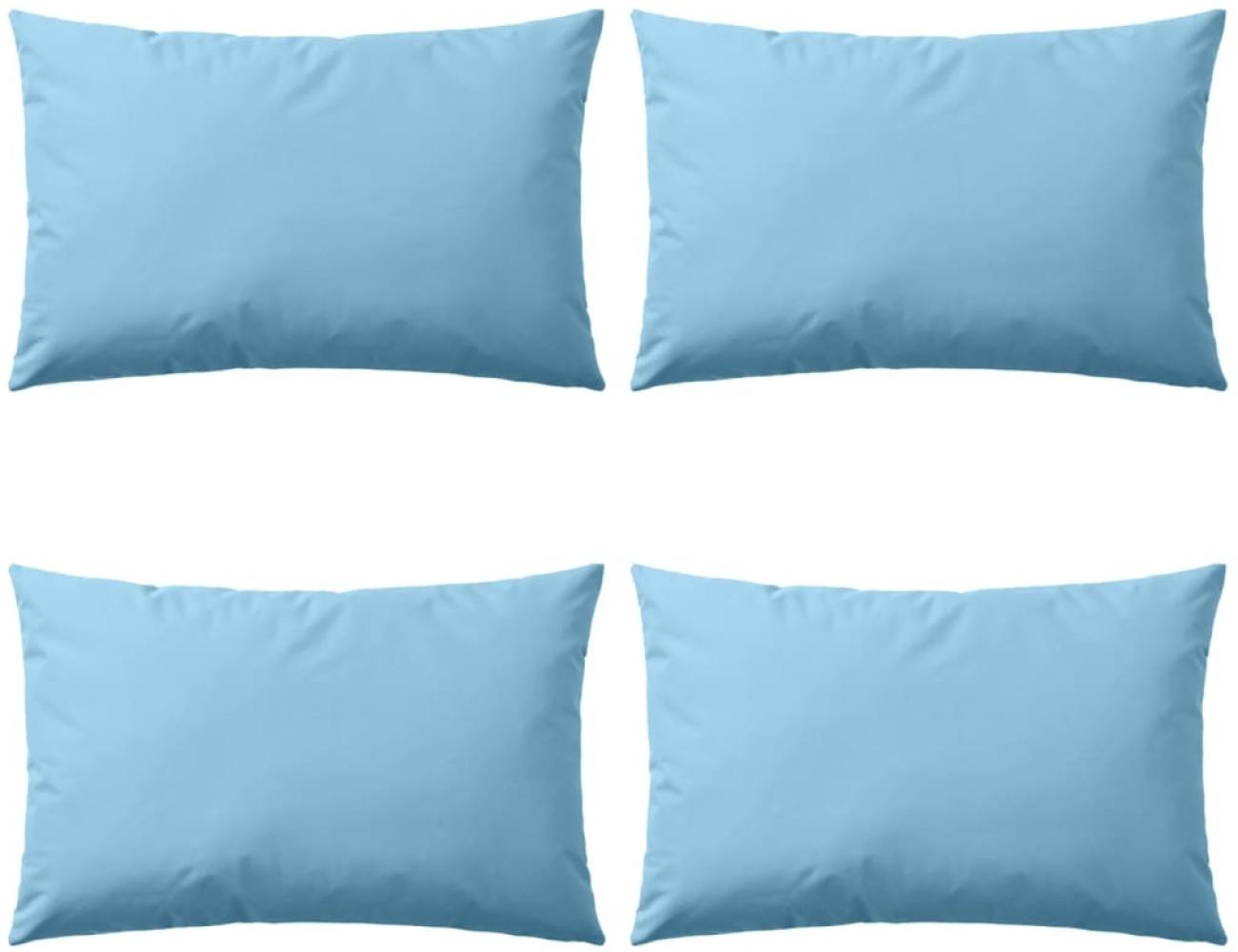 vidaXL Gartenkissen, 4 Stück, Polyestergewebe hellblau, 60x40 cm Bild 1