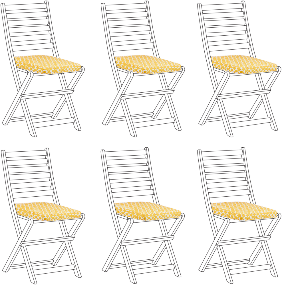 Set mit 6 Sitzkissen Geometrisches Muster TOLVE 39 x 31 cm Gelb Bild 1