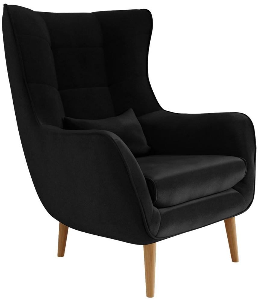 'Lucio' Sessel, Stoff Kronos 07, Schwarz, 106 x 80 x 95 cm Bild 1