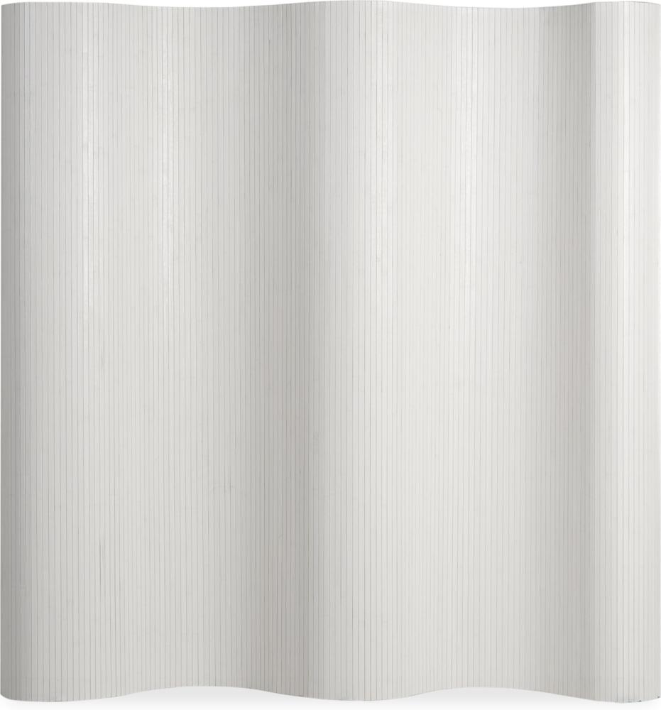 Homestyle4u Paravent Raumteiler, Bambus, weiß, 250 x 0,3 x 200 cm (BxTxH) Bild 1