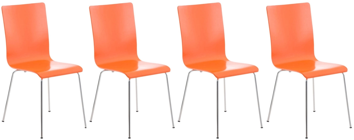 Besucherstuhl Pepe 4 Stühle Orange Bild 1