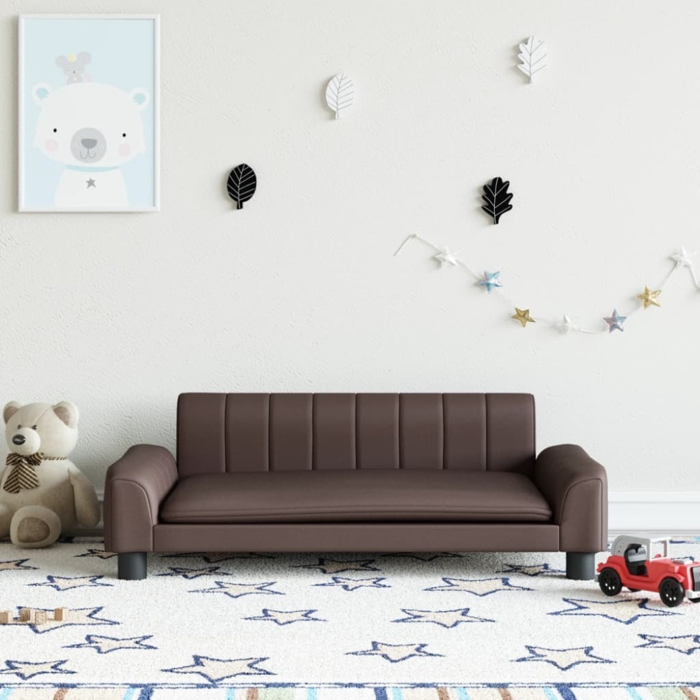 vidaXL Kindersofa Braun 90x53x30 cm Kunstleder Bild 1
