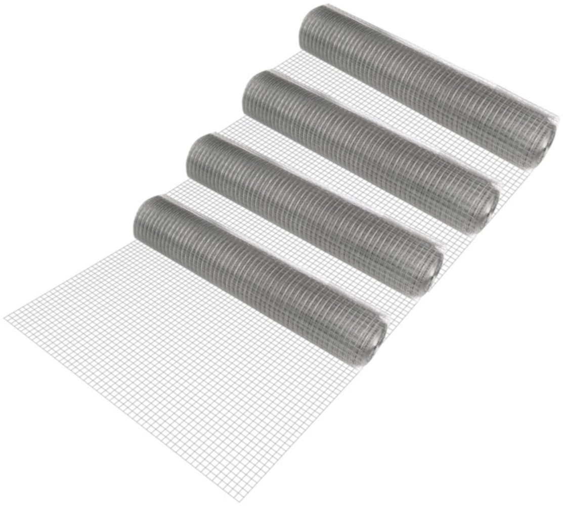 Maschendrahtzaun 4 Rollen 1x25 m/Rolle Stahl verzinkt Grau pro. tec Bild 1