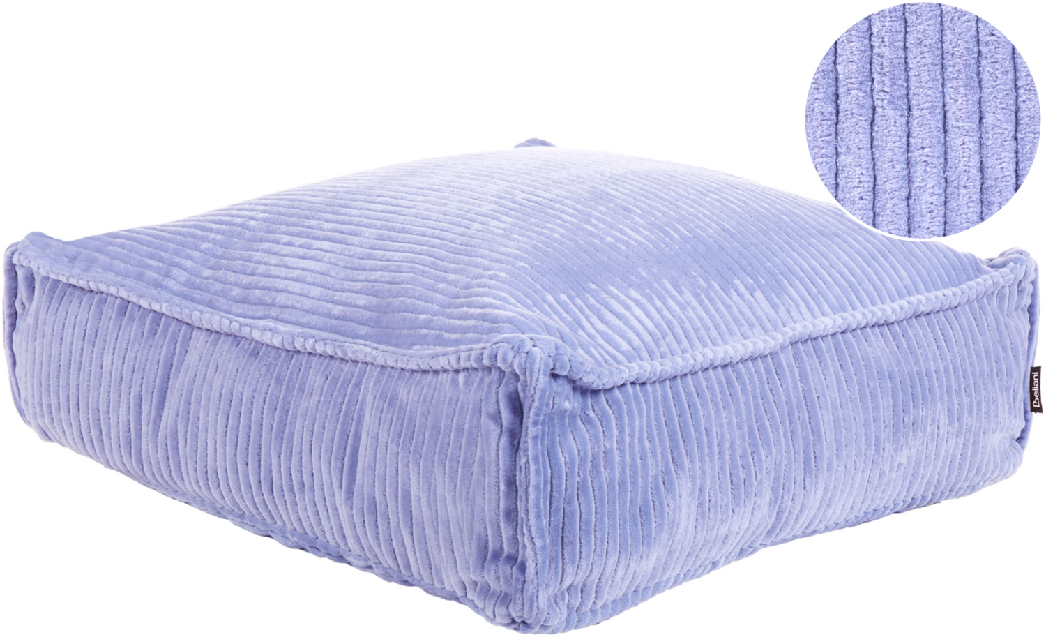 Pouf ALLOZAI Samtstoff Hellviolett 55 cm 55 cm 20 cm Bild 1